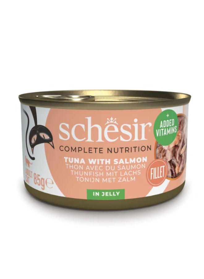 شيسر كومبليت نيوتريشن – تونة مع سلمون في الجيلي – طعام قطط رطب متكامل ومتوازن – مدعّم بالفيتامينات – 4 × 85 جم - Image 4